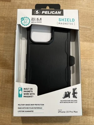 Pelican Shield Apple iPhone 15 Pro Max MagSafe Compatible Case Brushed Aluminum - Image 1 of 2