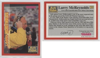 1995 Traks Auto Value Larry McReynolds #39 - Image 1 of 2