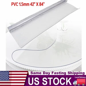 42"X84" 1.5mm Thick Clear PVC Table Protector Cover Mat Tablecloth Table Protect - Picture 1 of 11