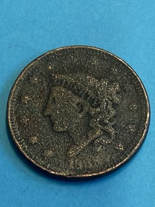 1835 Coronet Head Large Cent Environmental Damage - Picture 1 of 2