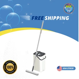 Mop and Bucket Set, 56Inch Pole, Two Mop Head Refills, PVA Mop & Bucket Cleaning - Picture 1 of 8