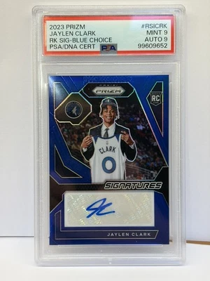 2023-24 Prizm Jaylen Clark /49 Blue Rookie Signatures Auto Psa 9 pop 2 - Image 1 of 3