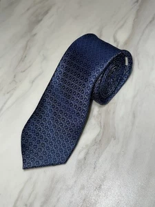 Joseph Abboud Blue Geometric Floral Silk Neck Tie 60X3 Classy Business Preppy - Picture 1 of 5