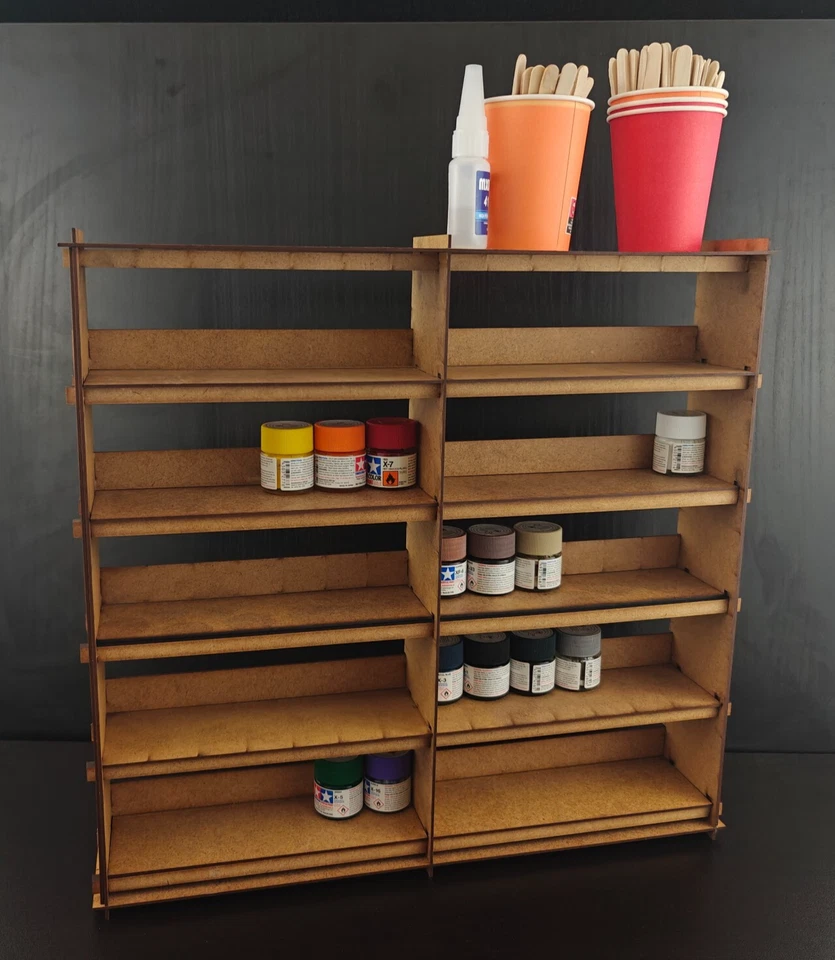 WARGAME-MODEL-MODS Paint stand 120 pots rack storage Workshop citadel Tamiya glass pots hobby tidy