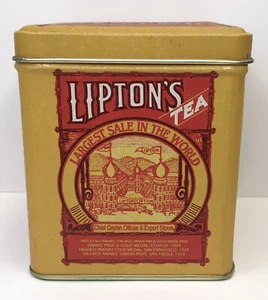 Lipton Tea Planter Ceylon Vintage Retro Advertising Tin Bristol Ware EMPTY 1990s - Picture 1 of 8