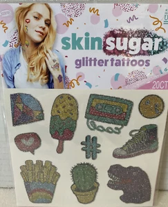 20 Savvi Skin Sugar Glitter Tattoos Ice Cream French Fries Shoes Rainbow Heart - Picture 1 of 6