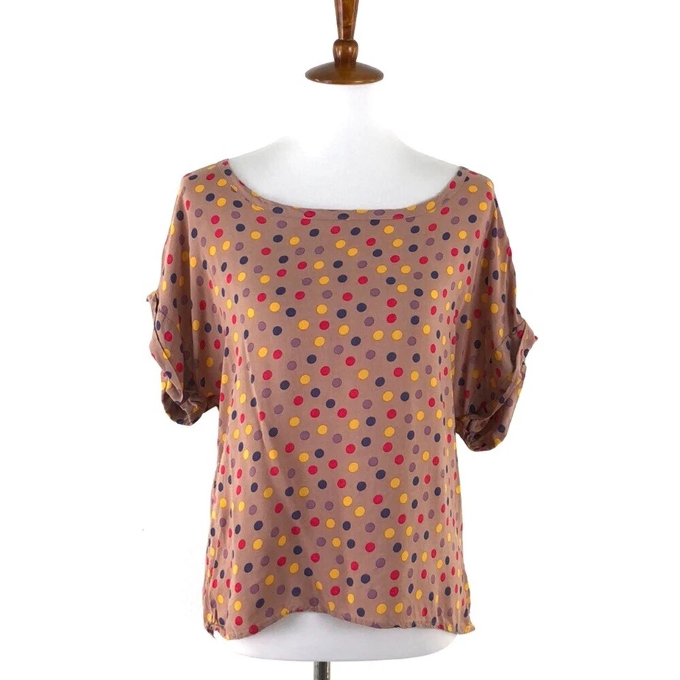 Women's Pink Splendid Polka Dot Short Sleeve Tee, Medium sz M - Image 1 of 4