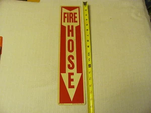 Letrero de manguera contra incendios de plástico vintage de 18"" x 4"" pulgadas Brooks Equipment Co.RP-125 1992 nuevo de lote antiguo  - Imagen 1 de 4