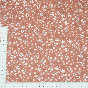 Blümchen auf Beigerot Serie Herbstgarten 100 % BW Organic Qualität (1305) - Bild 1 von 2