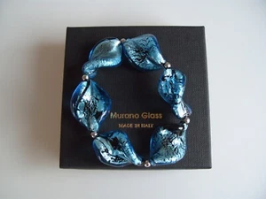 Pulsera original cristal de Murano plata 925 elegante mujer brazo bisutería cristal de Murano nueva - Imagen 1 de 8