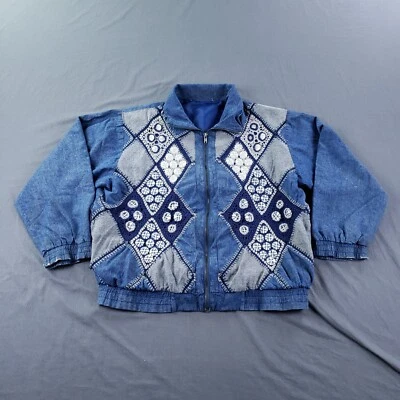 Chaqueta de Colección Great Cavalier Para Mujer Grande Azul Cremallera Completa Crochet Grannycore Foto 1 de 4