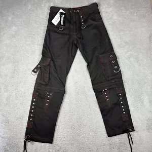 Dark Rock Pants Mens 32x30 Black Gothic Sinister Punk Convertible Shorts NEW - Picture 1 of 10