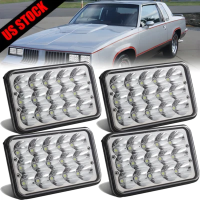 Faros LED cuadrados de 4x6 pulgadas haz alto/bajo H4 para Oldsmobile Cutlass 1980-88 Foto 1 de 4