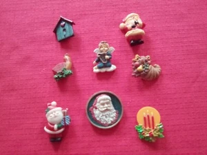 SEASONAL HOLIDAY JEWELRY PINS SANTA- CORNUCOPIA- PARTRIDGE IN PEAR TREE-ANGEL - Picture 1 of 5