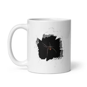 Personalised 11 Oz Mug with 3D Red back spider image - Picture 1 of 3
