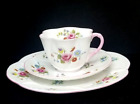 SHELLEY Cup, Saucer & 8" Luncheon Plate TRIO Rose & Red Daisy  Dainty c 1940s