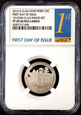 2016 S Proof Harpers Ferry Quarter, NGC PF 69 Ultra Cameo, First Day of Issue! - Image 1 of 4
