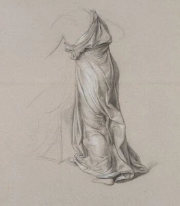 T. WALLIS (1794-1892), Estudio de vestimenta de figura femenina, lápiz romance - Imagen 1 de 4