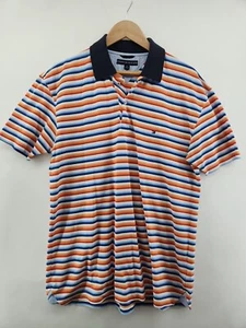 Camisa Polo de Golf Tommy Hilfiger De Colección Y2K Rayas Informal Para Hombre Talla Grande L - Imagen 1 de 7