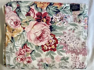 VTG RALPH LAUREN ALLISON FLORAL Queen Flat Sheet USA Cottage Roses 84”W 100” L - Picture 1 of 8