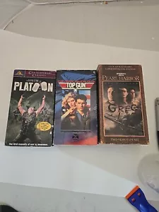 80's/90's Vtg Milatary war VHS movies- Platoon- Top Gun -Pearl Harbor - Depp - Picture 1 of 9