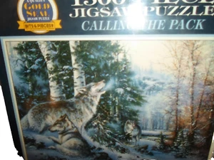 Calling The Pack Wolf 1500 Piece Puzzle Kirk Randle 1995 Bits & Pieces 24x33 NEW - Picture 1 of 2
