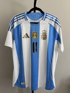 2024 Argentina Authentic Home Jersey #11 Di Maria Large ADIDAS Farewell Kit - Picture 1 of 4