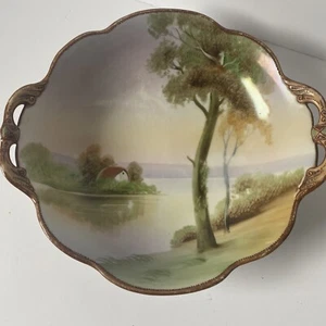 Vintage Noritake Japan Bowl Decorative Dish Barn Handpainted - Picture 1 of 11