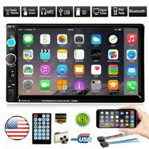 7 HD 2DIN Car Radio Stereo Bluetooth FM Player MP5 Touch Screen USB TF AUX IN - Picture 1 of 12