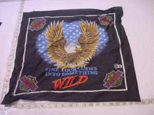 VTG RARE HARLEY DAVIDSON HANDKERCHIEF - WILD EAGLE BANDANA - Picture 1 of 5