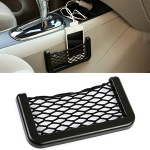 Bolsa de almacenamiento organizadora adhesiva para teléfono con red elástica para automóvil accesorios interiores - Imagen 1 de 12