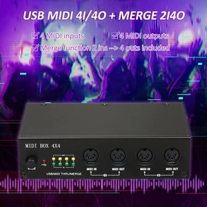 UM4X4 USB-MIDI-Schnittstelle 4 IN/4 Out 64 MIDI-Kanäle 4i/4o Merge 2i4o qwe E2C4 - Bild 1 von 8