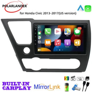 for Honda Civic 13-17 US 9"Android 12 GPS Car Radio Stereo Rear Cam WiFi Carplay - Picture 1 of 24
