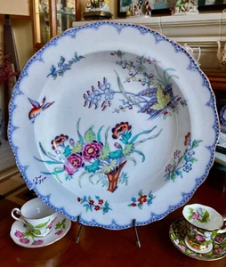 Huge Antique 1840s Minton Plate Hand Painted Aesthetic Floral MONA 17” _RARE!! - Picture 1 of 10