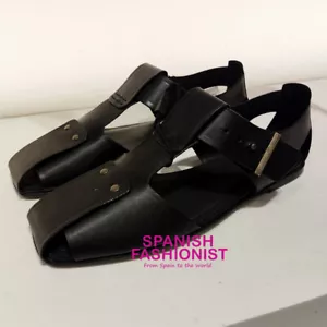 ZARA WOMAN SS25 BLACK LEATHER STUDDED CAGE SANDALS ALL SIZES 1517/510/800 - Picture 1 of 3