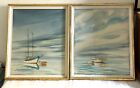 Anthony Shemroske (1921–2004) Vintage Sailboats Pair Watercolour Paintings
