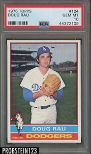 1976 Topps #124 Doug Rau Los Angeles Dodgers PSA 10 GEM MINT