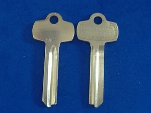 DUE CHIAVI VUOTE NICHEL ARGENTO ADATTE AI MIGLIORI SPAZI VUOTI PER PORTACHIAVI "FM" - Foto 1 di 5