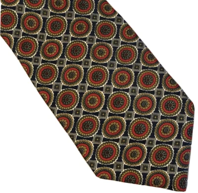 Corbata geométrica floral Tom James seda lujo multicolor 58"x3,75"" Foto 1 de 4