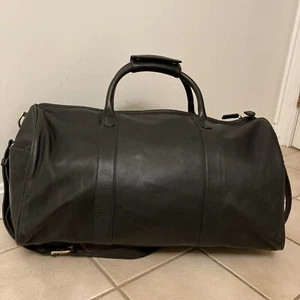 COACH Leather Weekender Duffel Gym Travel Shoulder Bag F1S-0596 Black - Picture 1 of 24