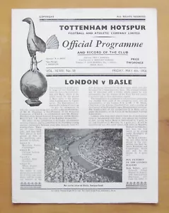 LONDON v BASLE Fairs Cup 1955/1956 @ TOTTENHAM - Arsenal Chelsea QPR *VG Cond* - Picture 1 of 3