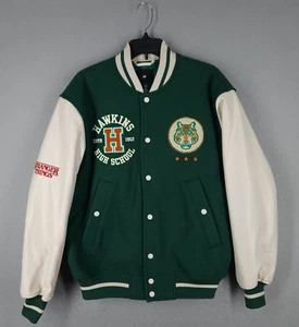 H&M Stranger Things Varsity Jacket Mens M Hawkins Tigers Baseball Letterman Coat - Picture 1 of 20