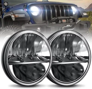 7 inch LED Headlights High Low Beam DOT Approved H6024 For Wrangler JK LJ TJ CJ - Foto 1 di 8