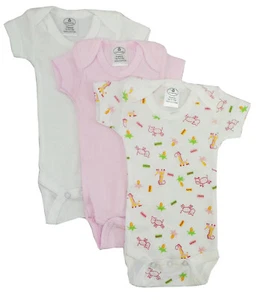 Preemies Infants Girls Short Sleeve One Piece Bodysuits Variety 3 Pack to 7 lbs - Picture 1 of 1