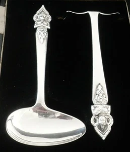 Thailand Sterlingsilber Drücker & Löffel (gefasst), Henry Senanayake Bangkok um 1940 - Bild 1 von 9