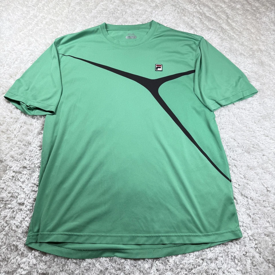 FILA Shirt Mens XL Green Athletic Performance Running Street Retro Dadcore Y2K - Image 1 of 4