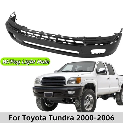 Черная стальная лицевая панель переднего бампера с отверстием для противотуманных фар для Toyota Tundra 2000-2006 - Изображение 1 из 4