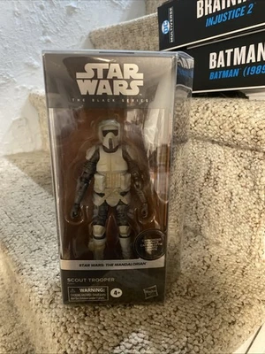 Figura de acción de juguete Star Wars serie negra Scout Trooper mandaloriano carbonizado Foto 1 de 3