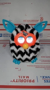 Tested Furby Boom Black & White Zebra Striped Interactive Hasbro 2012 Working - Picture 1 of 5
