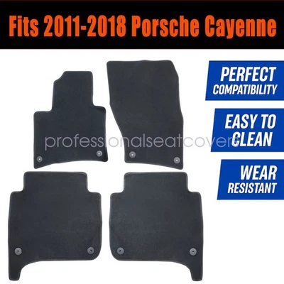 Alfombrillas delanteras y traseras impermeables terciopelo negro para Porsche Cayenne 11-18 Foto 1 de 4